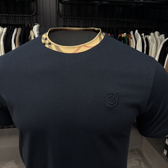 Burberry yaka detaylı T-shirt (261502-lacivert )