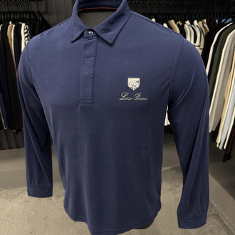 Outlet ürünü İthal Lora Piana Modal Kumaş Uzun Kollu Polo Yaka (8890-Lacivert)