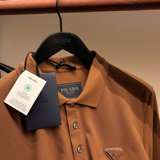 Prada Yeni Logo Polo Yaka (3322-Taba)