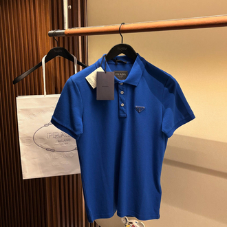 Prada Yeni Logo  Polo Yaka (3322-Sax Mavisi)