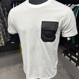 OUTLET ÜRÜNÜ Emporıo armani cep detaylı T-shirt (26503-beyaz)