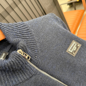 OUTLET ÜRÜNÜ İthal DOLGE GABBANA  Yüm Kumaş Tam Fermuarlı Triko (lacivert-5729