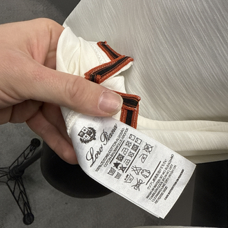 Outlet ürünü İthal Lora Piana Modal Kumaş Uzun Kollu Polo Yaka (8890-Beyaz)