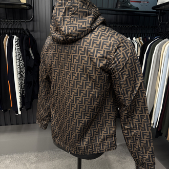 İTHAL FENDİ Kapüşonlu Yağmurluk (6262-Kahve)