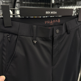 İthal PRADA Kırışmayan Kumaş Jogger Pantolon (0114-Koyu Lacivert)