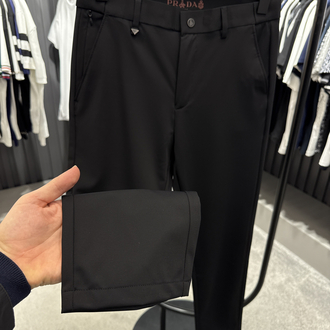 İthal PRADA Kırışmayan Kumaş Jogger Pantolon (0114-Siyah)