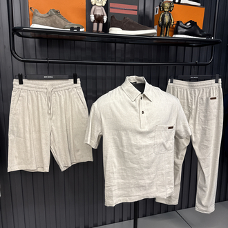 İthal Premium Zegna Ham Keten 3’lü Takım (Battal Boy-6819)