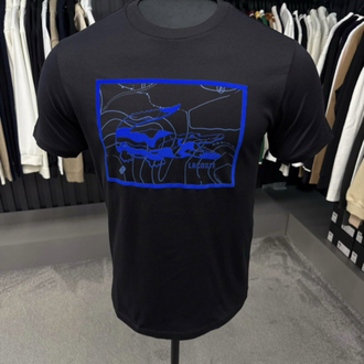 Süet Baskılı T-shirt (26108-Siyah)