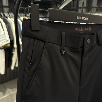 İthal PRADA Kırışmayan Kumaş Jogger Pantolon (0114-Koyu Lacivert)