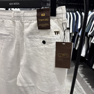 İthal Tom Ford Ham Keten Pantolon (0117-Beyaz)