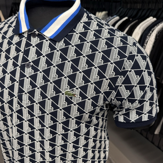 Monogram Desenli  Detaylı Polo Yaka(10002-Lacivert)