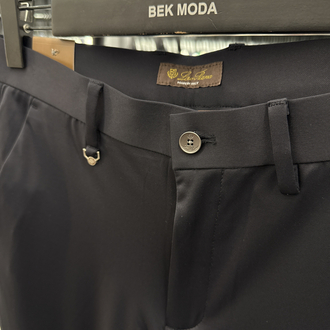 İthal Lora Piana Kırışmayan Kumaş Jogger Pantolon (0110-Lacivert)