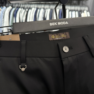 İthal Lora Piana Kırışmayan Kumaş Jogger Pantolon (0110-Siyah)