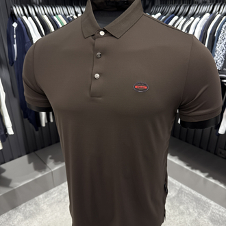 İthal PRADA Polo Yaka Kırışmayan Kumaş (0120-Kahve)