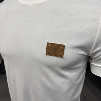 İthal Loro Piano T-shirt Kırışmayan Kumaş (15053-Beyaz)