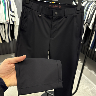İthal PRADA Kırışmayan Kumaş Jogger Pantolon (0114-Koyu Lacivert)