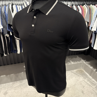 İthal DİOR Polo Yaka Kırışmayan Kumaş (0121-Siyah))