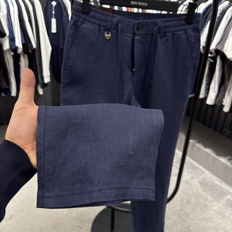 İthal Tom Ford Ham Keten Pantolon (0117-Lacivert)