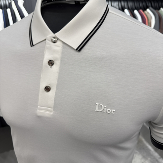İthal DİOR Polo Yaka Kırışmayan Kumaş (0121-Beyaz))