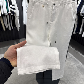 İthal Tom Ford Ham Keten Pantolon (0117-Beyaz)