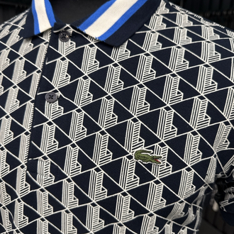 Monogram Desenli  Detaylı Polo Yaka(10002-Lacivert)