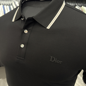 İthal DİOR Polo Yaka Kırışmayan Kumaş (0121-Siyah))