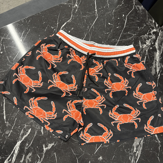 Hugo Boss Siyah Yengeç Desenli Deniz Şortu