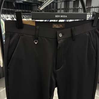 İthal Lora Piana Kırışmayan Kumaş Jogger Pantolon (0110-Siyah)