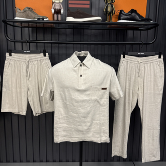 İthal Premium Zegna Ham Keten 3’lü Takım (Battal Boy-6819)