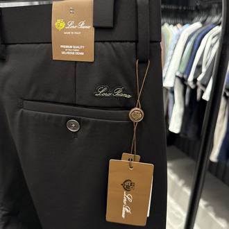 İthal Lora Piana Kırışmayan Kumaş Jogger Pantolon (0110-Siyah)