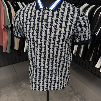 Monogram Desenli  Detaylı Polo Yaka(10002-Lacivert)
