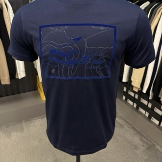 Süet Baskılı T-shirt (26108-Lacivert)