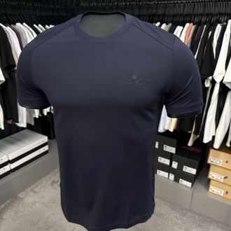 İthal Lora Piana  T-shirt Kırışmayan Kumaş (7213-Lacivert)