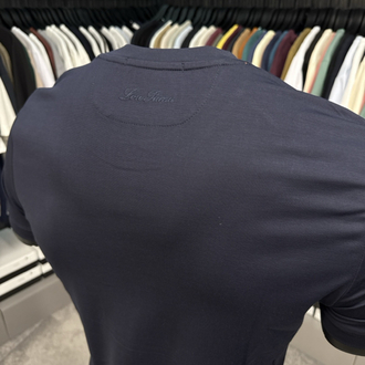 İthal Lora Piana  T-shirt Kırışmayan Kumaş (7213-Lacivert)