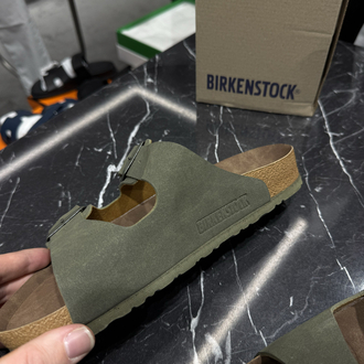 Birkenstock Arizona Süet Çift Toka (Haki)