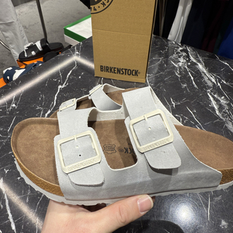 Birkenstock Arizona Süet Çift Toka (Taş)