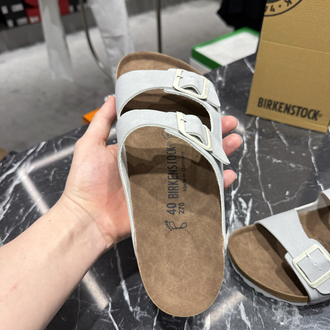 Birkenstock Arizona Süet Çift Toka (Taş)