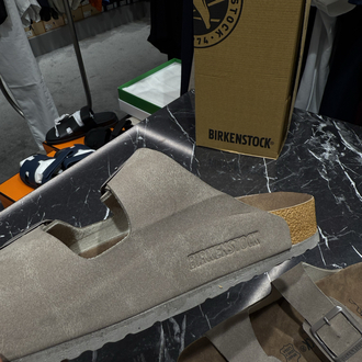 Birkenstock Arizona Süet Çift Toka (Vizon)