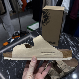 Birkenstock Arizona Süet Çift Toka (Bej)