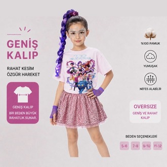 kpop hunrtix iblis avcıları baskılı tişört