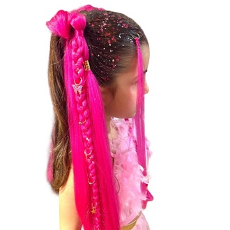 kpop mira baskılı tişört +pembe pullu etek + mita pembe simli saç +saç tozu + yüz taşı