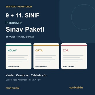 BFY 9 + 11. Sınıf İnteraktif Sınav Paketi · Kolay, Orta, Zor · %20 İndirim
