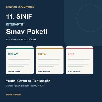 BFY 11. Sınıf İnteraktif Sınav Paketi · Kolay, Orta, Zor
