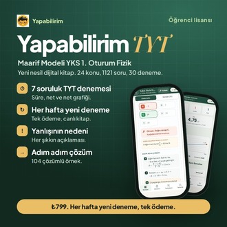 Ben Fizik Yapabilirim TYT – Maarif YKS 1. Oturum Fizik Dijital Kitap (Öğrenci Lisansı)