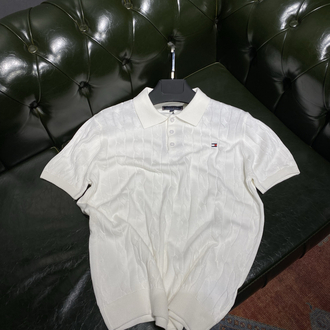Tommy Hilfiger- Premium Beyaz Triko Polo Yaka