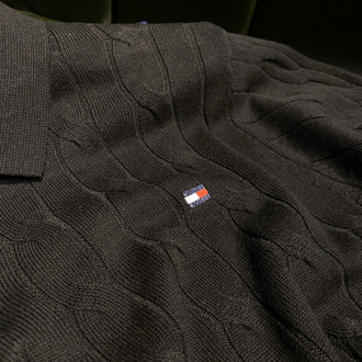 Tommy Hilfiger- Premium Siyah Triko Polo Yaka