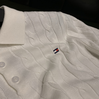 Tommy Hilfiger- Premium Beyaz Triko Polo Yaka