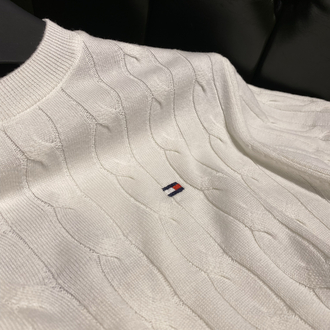 Tommy Hilfiger- Premium Beyaz Triko Kazak