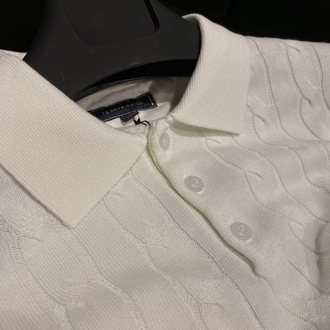 Tommy Hilfiger- Premium Beyaz Triko Polo Yaka