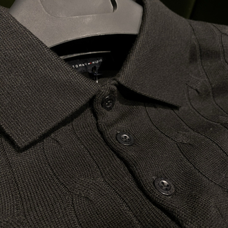Tommy Hilfiger- Premium Siyah Triko Polo Yaka